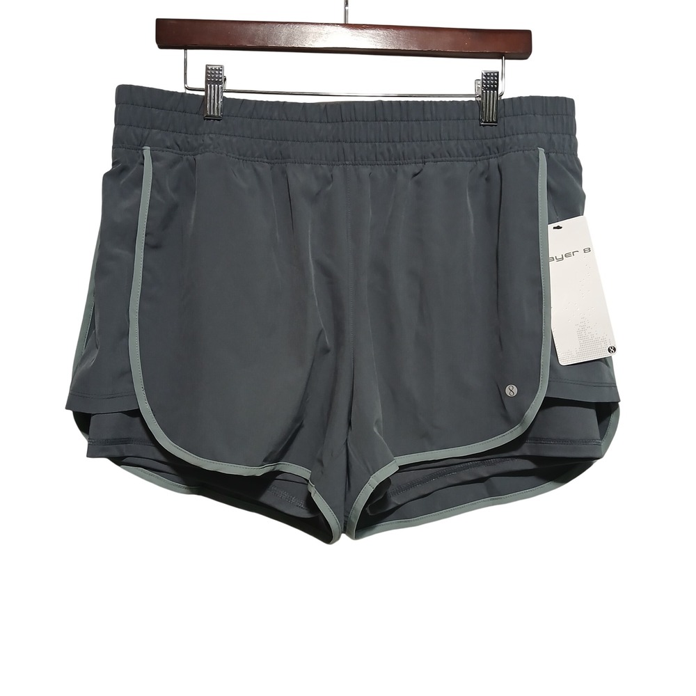 Layer 8‎ XL Fast Track Run Shorts Turbulence/Lead Gray Athletic